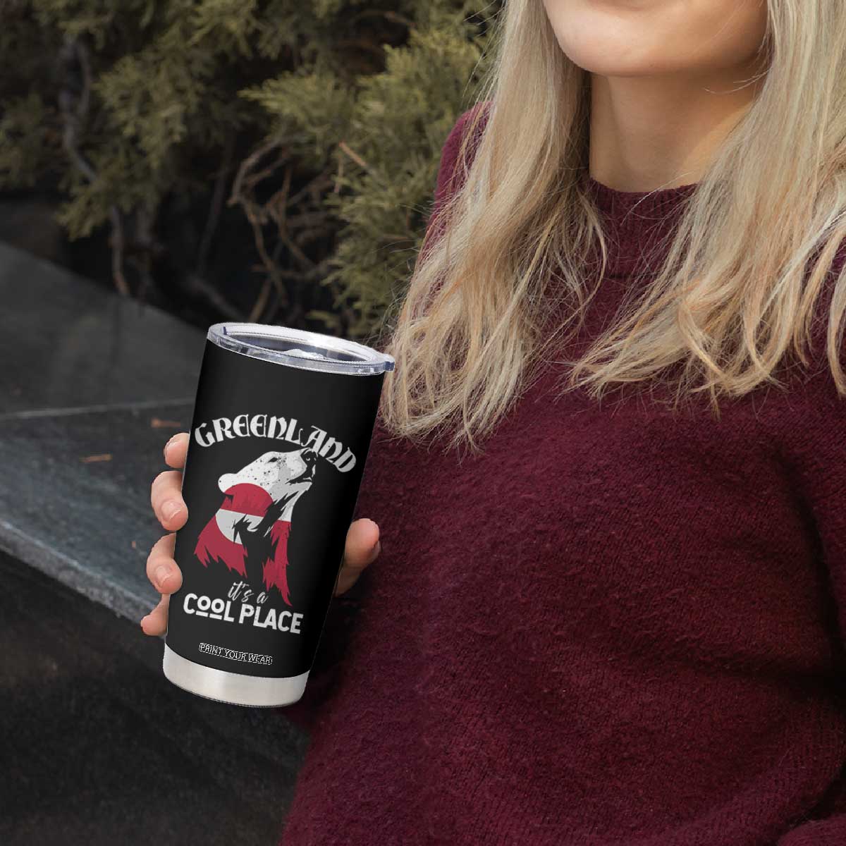 Polar Bear Greenland Flag Graphic Tumbler Cup It's a Cool Place Arctic Circle TS02 Print Your Wear
