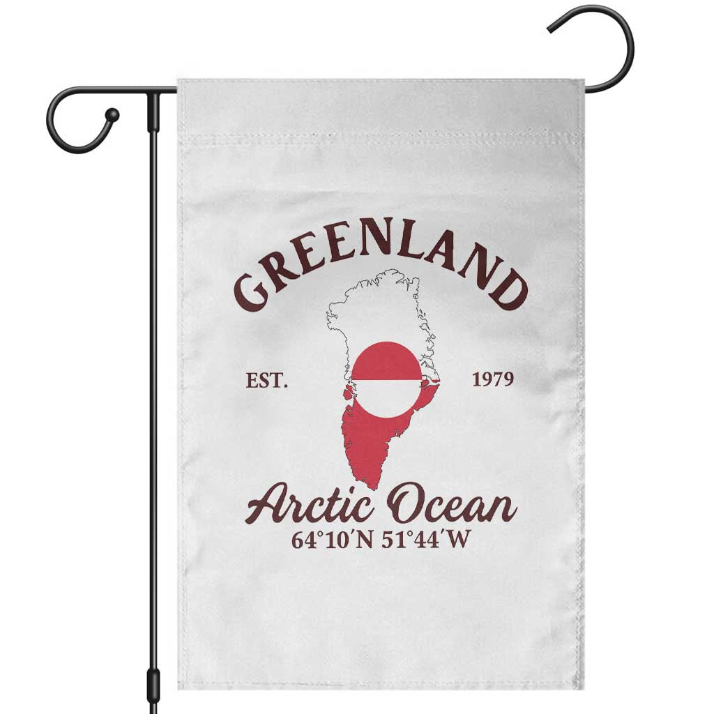 Greenland Arctic Ocean Garden Flag Vintage Coordinates Map National Flag Pride TS02 White Print Your Wear