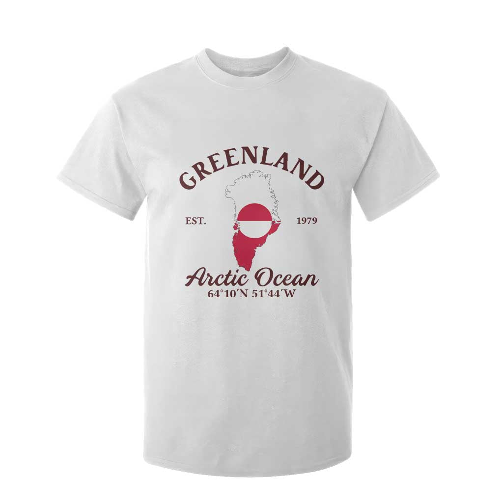 Greenland Arctic Ocean T Shirt For Kid Vintage Coordinates Map National Flag Pride TS02 White Print Your Wear