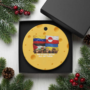 We Stand With Venezuela Greenland Ukraine Palestine Ceramic Ornament Solidarity Fists Flags Global Support TS02 1pc Yellow Cheese Print Your Wear
