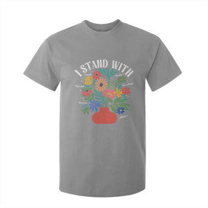 I Stand With Mexico Greenland Ukraine Canada Palestine Panama T Shirt For Kid Colorful Floral Solidarity Global Unity TS02 Sport Gray Print Your Wear
