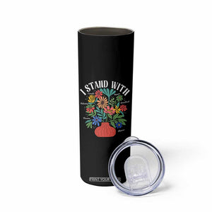 I Stand With Mexico Greenland Ukraine Canada Palestine Panama Skinny Tumbler Colorful Floral Solidarity Global Unity TS02 Print Your Wear