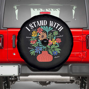 I Stand With Mexico Greenland Ukraine Canada Palestine Panama Spare Tire Cover Colorful Floral Solidarity Global Unity TS02 Black Print Your Wear
