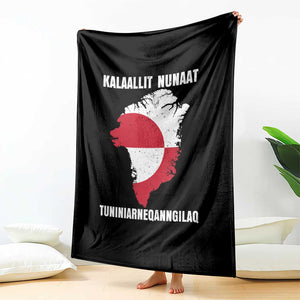 Kalaallit Nunaat Tuniniagaanngilaq Greenlandic Throw Blanket Greenland Is Not For Sale Patriotic Grunge Flag TS02 Print Your Wear