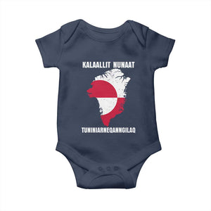 Kalaallit Nunaat Tuniniagaanngilaq Greenlandic Baby Onesie Greenland Is Not For Sale Patriotic Grunge Flag TS02 Navy Print Your Wear