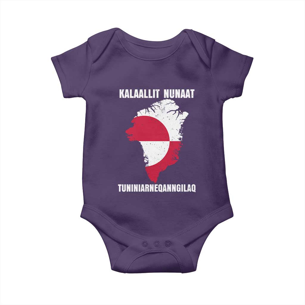 Kalaallit Nunaat Tuniniagaanngilaq Greenlandic Baby Onesie Greenland Is Not For Sale Patriotic Grunge Flag TS02 Purple Print Your Wear