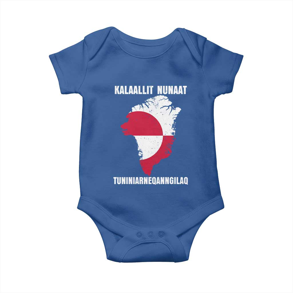 Kalaallit Nunaat Tuniniagaanngilaq Greenlandic Baby Onesie Greenland Is Not For Sale Patriotic Grunge Flag TS02 Royal Blue Print Your Wear
