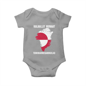 Kalaallit Nunaat Tuniniagaanngilaq Greenlandic Baby Onesie Greenland Is Not For Sale Patriotic Grunge Flag TS02 Sport Gray Print Your Wear