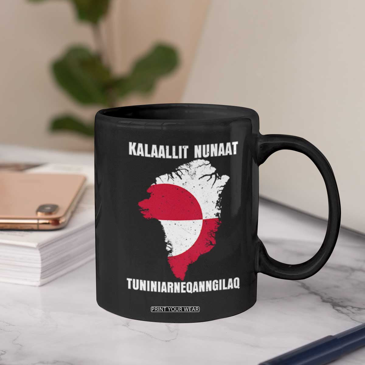 Kalaallit Nunaat Tuniniagaanngilaq Greenlandic Coffee Mug Greenland Is Not For Sale Patriotic Grunge Flag TS02 Print Your Wear