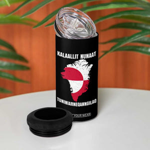 Kalaallit Nunaat Tuniniagaanngilaq Greenlandic 4 in 1 Can Cooler Tumbler Greenland Is Not For Sale Patriotic Grunge Flag TS02 Print Your Wear