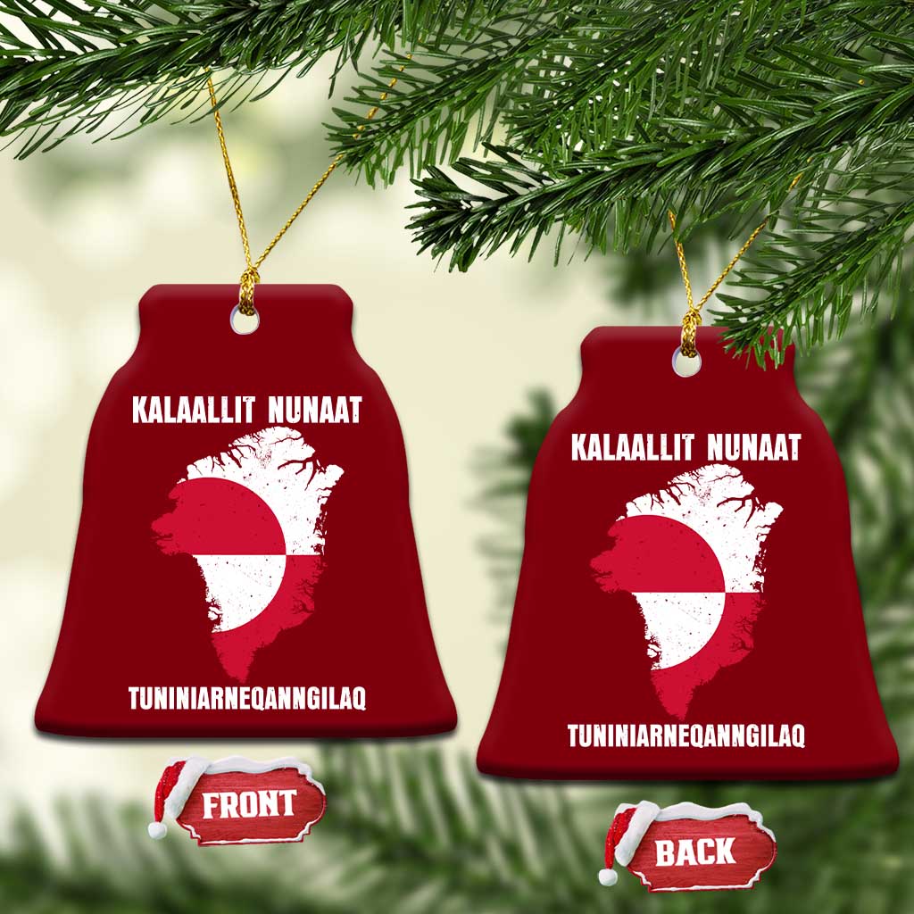 Kalaallit Nunaat Tuniniagaanngilaq Greenlandic Ceramic Ornament Greenland Is Not For Sale Patriotic Grunge Flag TS02 Print Your Wear
