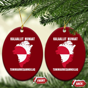 Kalaallit Nunaat Tuniniagaanngilaq Greenlandic Ceramic Ornament Greenland Is Not For Sale Patriotic Grunge Flag TS02 Print Your Wear