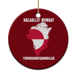 Kalaallit Nunaat Tuniniagaanngilaq Greenlandic Ceramic Ornament Greenland Is Not For Sale Patriotic Grunge Flag TS02 1pc Red Print Your Wear