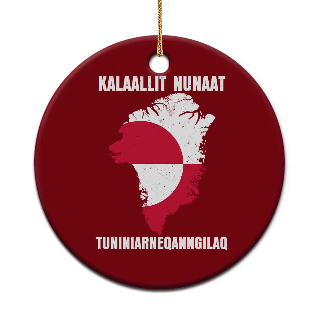 Kalaallit Nunaat Tuniniagaanngilaq Greenlandic Ceramic Ornament Greenland Is Not For Sale Patriotic Grunge Flag TS02 1pc Red Print Your Wear