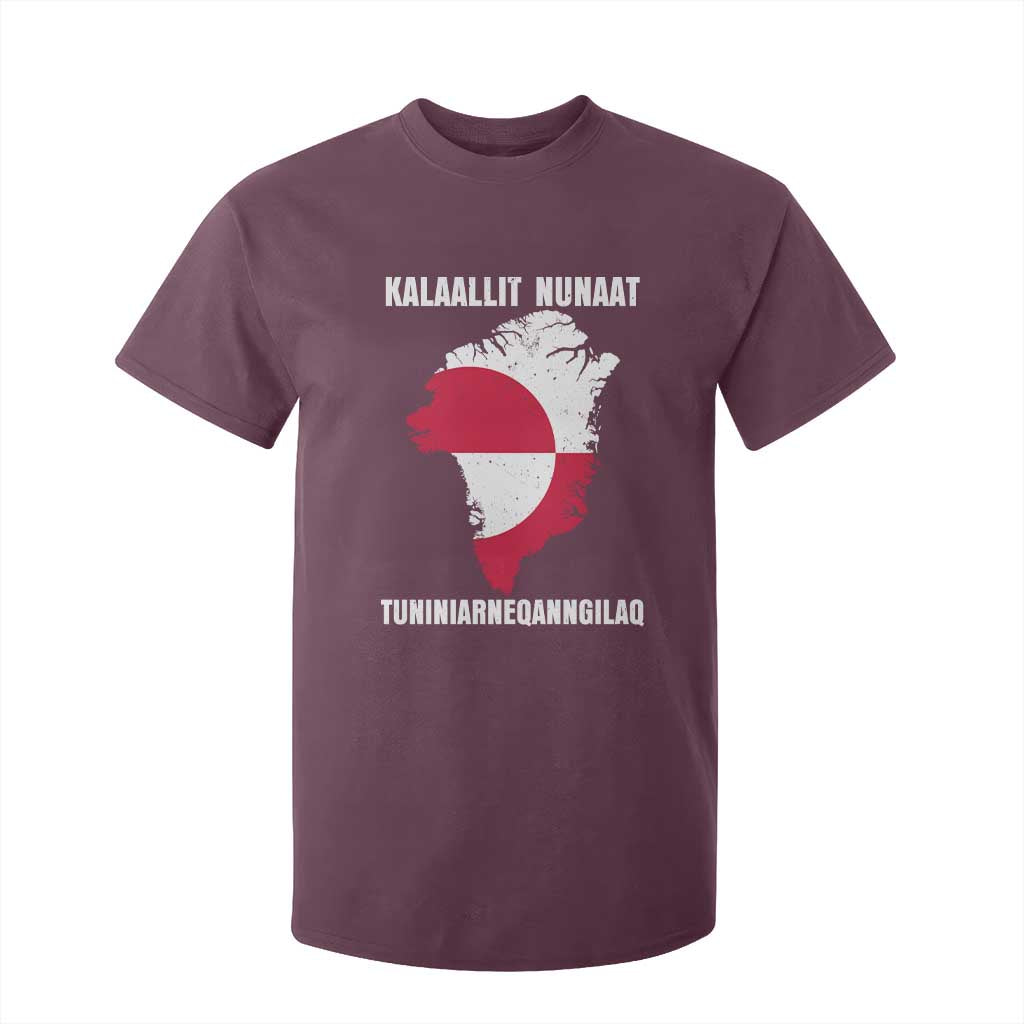 Kalaallit Nunaat Tuniniagaanngilaq Greenlandic T Shirt For Kid Greenland Is Not For Sale Patriotic Grunge Flag TS02 Maroon Print Your Wear