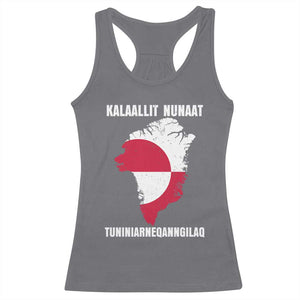 Kalaallit Nunaat Tuniniagaanngilaq Greenlandic Racerback Tank Top Greenland Is Not For Sale Patriotic Grunge Flag TS02 Charcoal Print Your Wear