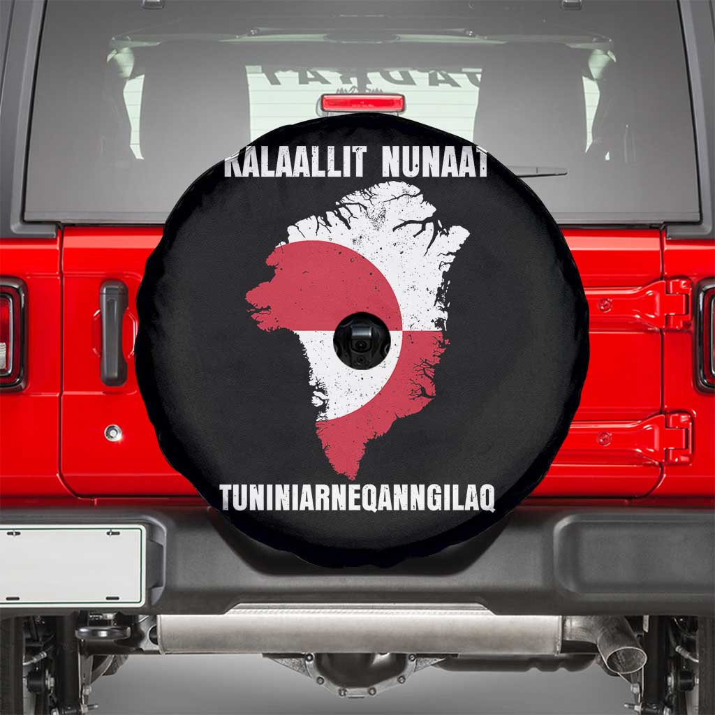 Kalaallit Nunaat Tuniniagaanngilaq Greenlandic Spare Tire Cover Greenland Is Not For Sale Patriotic Grunge Flag TS02 Black Print Your Wear