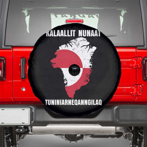 Kalaallit Nunaat Tuniniagaanngilaq Greenlandic Spare Tire Cover Greenland Is Not For Sale Patriotic Grunge Flag TS02 Black Print Your Wear