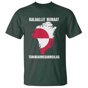 Kalaallit Nunaat Tuniniagaanngilaq Greenlandic T Shirt Greenland Is Not For Sale Patriotic Grunge Flag TS02 Dark Forest Green Print Your Wear