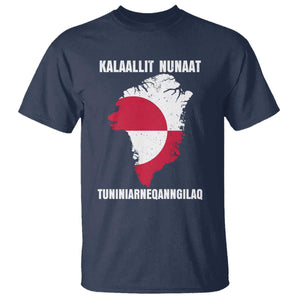 Kalaallit Nunaat Tuniniagaanngilaq Greenlandic T Shirt Greenland Is Not For Sale Patriotic Grunge Flag TS02 Navy Print Your Wear