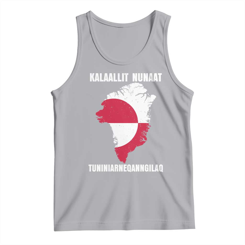 Kalaallit Nunaat Tuniniagaanngilaq Greenlandic Tank Top Greenland Is Not For Sale Patriotic Grunge Flag TS02 Athletic Heather Print Your Wear