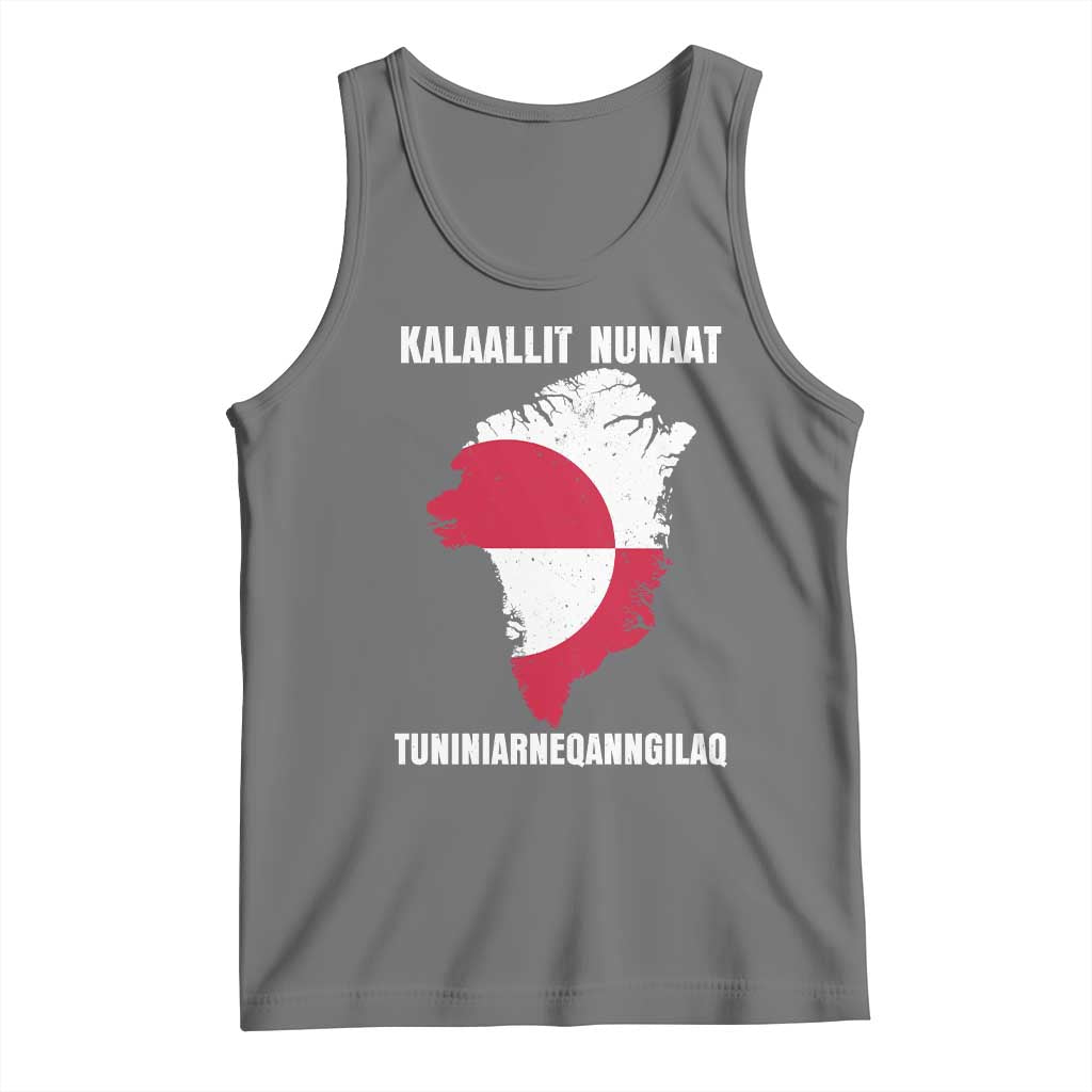 Kalaallit Nunaat Tuniniagaanngilaq Greenlandic Tank Top Greenland Is Not For Sale Patriotic Grunge Flag TS02 Black Heather Print Your Wear