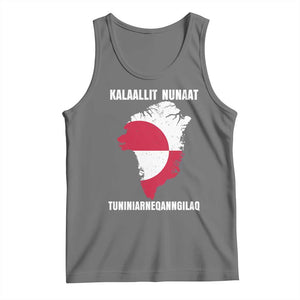 Kalaallit Nunaat Tuniniagaanngilaq Greenlandic Tank Top Greenland Is Not For Sale Patriotic Grunge Flag TS02 Black Heather Print Your Wear