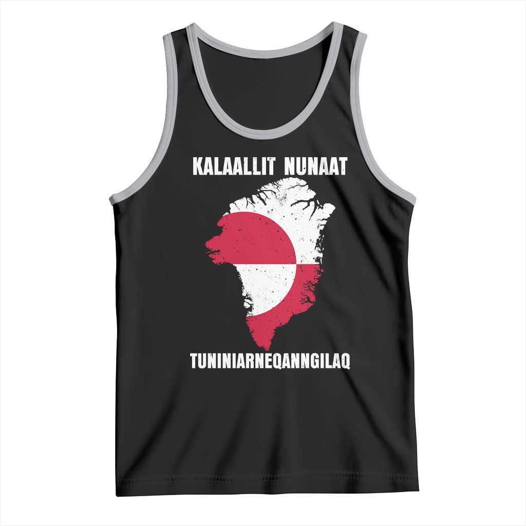 Kalaallit Nunaat Tuniniagaanngilaq Greenlandic Tank Top Greenland Is Not For Sale Patriotic Grunge Flag TS02 Black Athletic Heather Print Your Wear