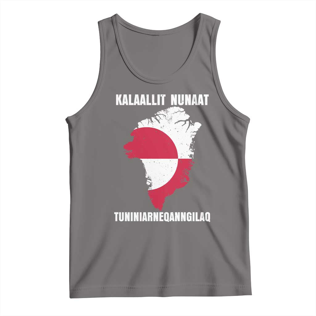 Kalaallit Nunaat Tuniniagaanngilaq Greenlandic Tank Top Greenland Is Not For Sale Patriotic Grunge Flag TS02 Deep Heather Print Your Wear