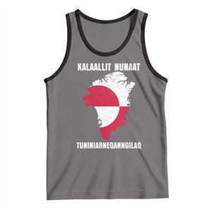 Kalaallit Nunaat Tuniniagaanngilaq Greenlandic Tank Top Greenland Is Not For Sale Patriotic Grunge Flag TS02 Deep Heather Black Print Your Wear