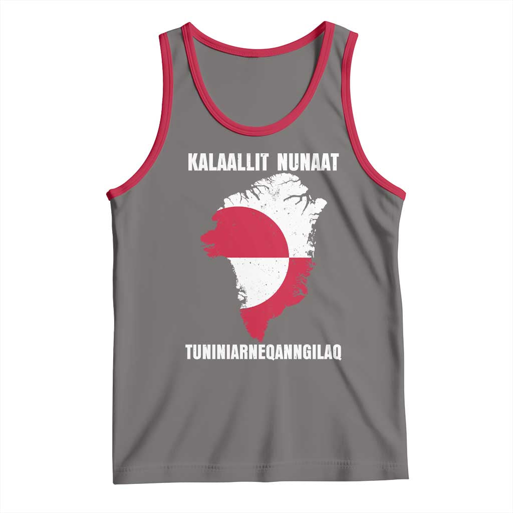 Kalaallit Nunaat Tuniniagaanngilaq Greenlandic Tank Top Greenland Is Not For Sale Patriotic Grunge Flag TS02 Deep Heather Red Print Your Wear