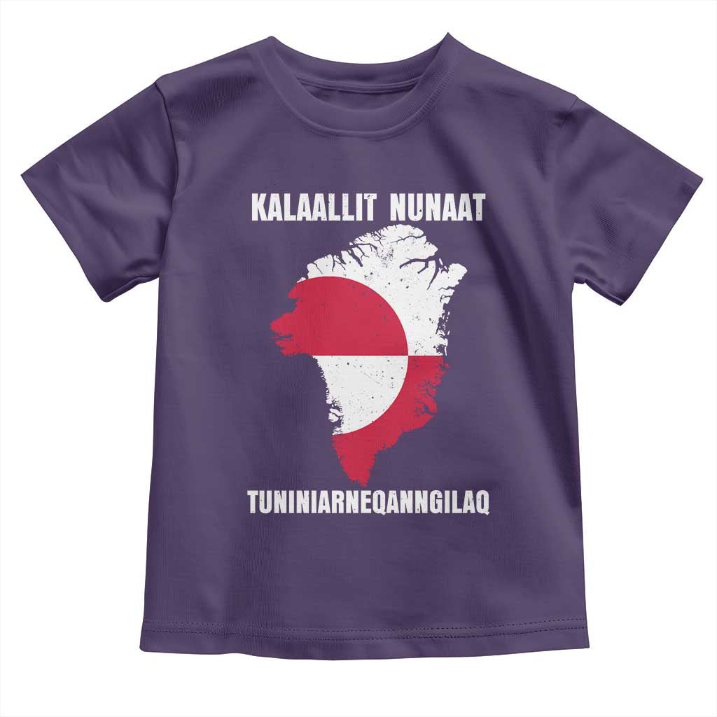 Kalaallit Nunaat Tuniniagaanngilaq Greenlandic Toddler T Shirt Greenland Is Not For Sale Patriotic Grunge Flag TS02 Purple Print Your Wear