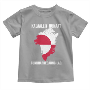 Kalaallit Nunaat Tuniniagaanngilaq Greenlandic Toddler T Shirt Greenland Is Not For Sale Patriotic Grunge Flag TS02 Sport Gray Print Your Wear