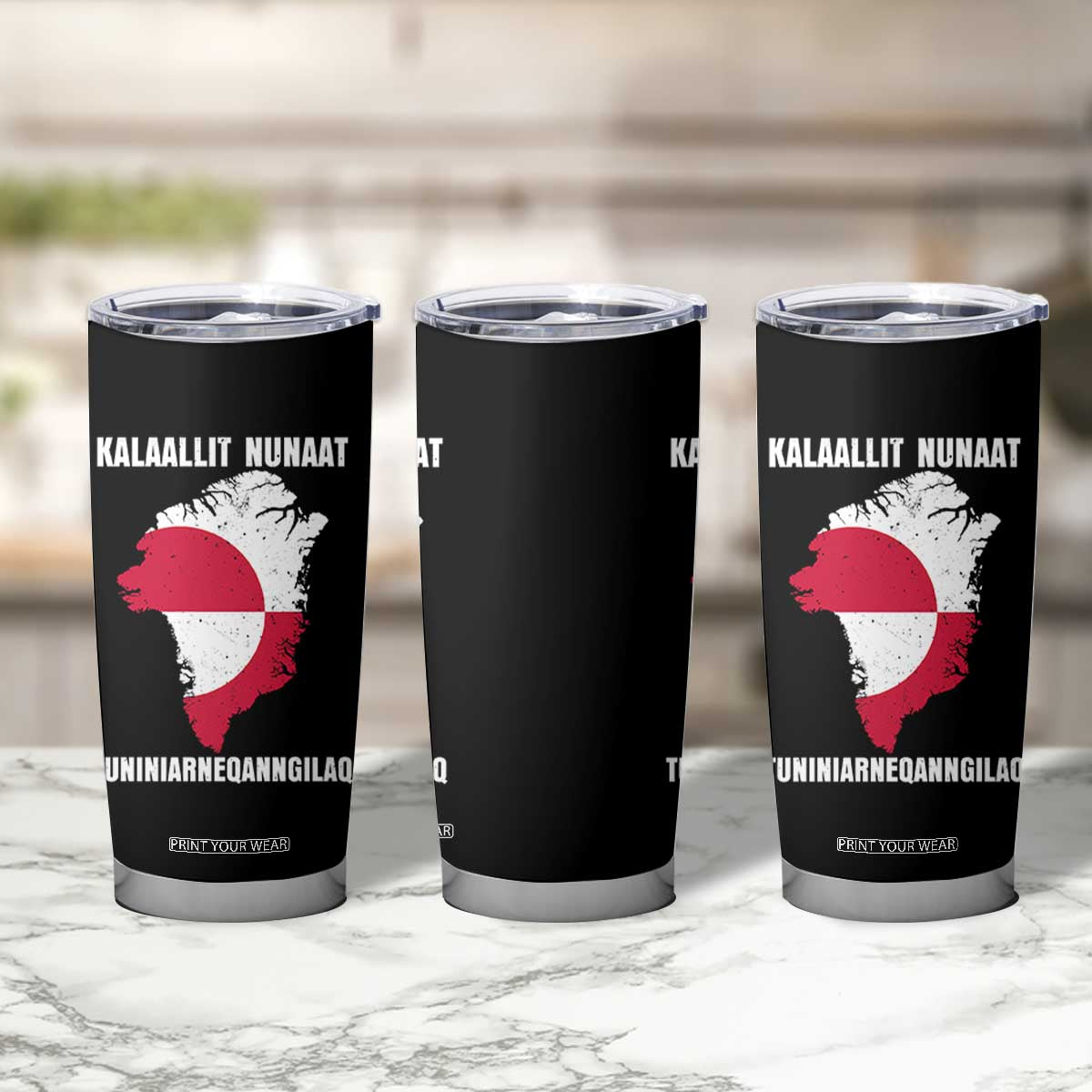 Kalaallit Nunaat Tuniniagaanngilaq Greenlandic Tumbler Cup Greenland Is Not For Sale Patriotic Grunge Flag TS02 Print Your Wear