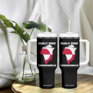 Kalaallit Nunaat Tuniniagaanngilaq Greenlandic Tumbler With Handle Greenland Is Not For Sale Patriotic Grunge Flag TS02 Print Your Wear