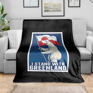 I Stand With Greenland Polar Bear Resist Throw Blanket Vintage Patriotic Propaganda Sovereignty Protest TS02 Print Your Wear