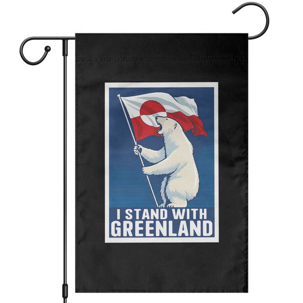 I Stand With Greenland Polar Bear Resist Garden Flag Vintage Patriotic Propaganda Sovereignty Protest TS02 Black Print Your Wear