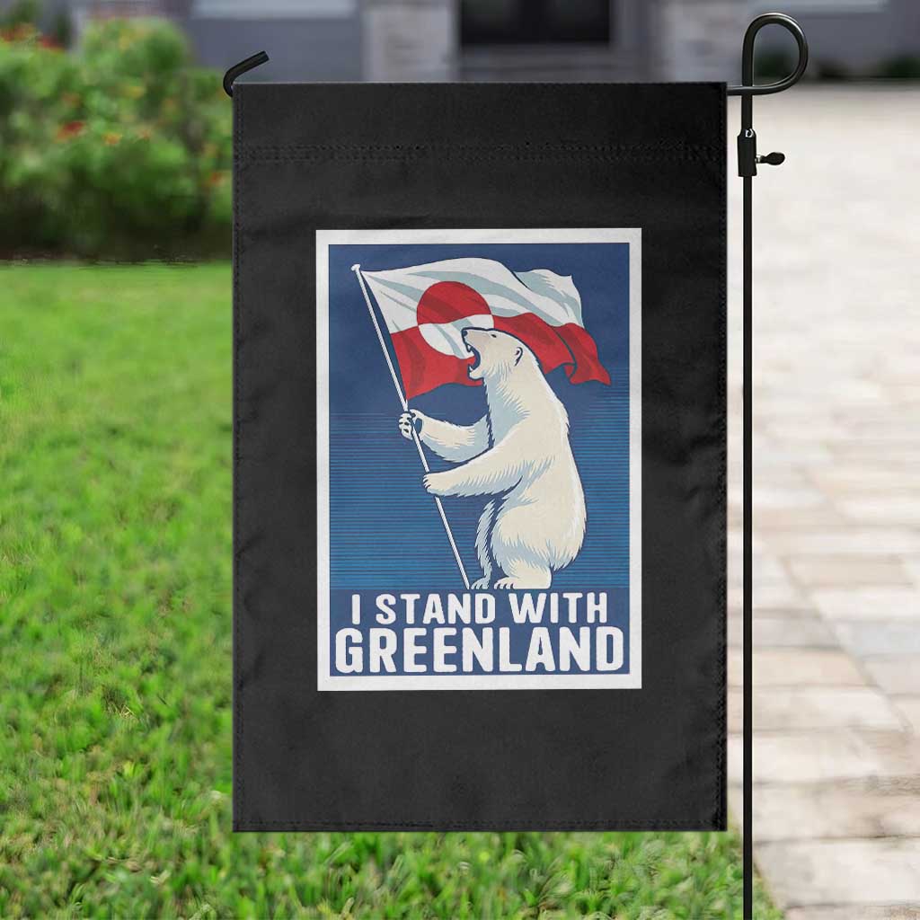 I Stand With Greenland Polar Bear Resist Garden Flag Vintage Patriotic Propaganda Sovereignty Protest TS02 Print Your Wear