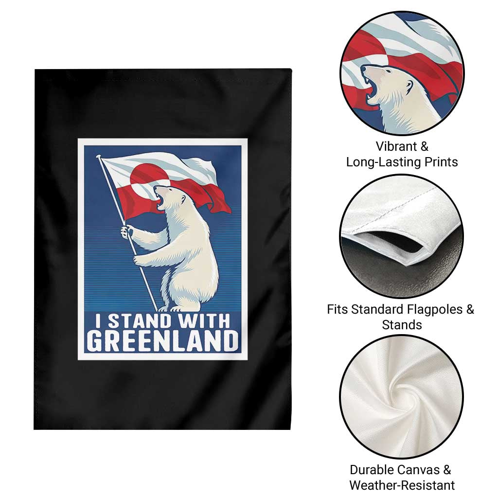 I Stand With Greenland Polar Bear Resist Garden Flag Vintage Patriotic Propaganda Sovereignty Protest TS02 Print Your Wear