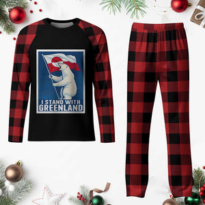 I Stand With Greenland Polar Bear Resist Plaid Pajama Set Vintage Patriotic Propaganda Sovereignty Protest TS02 Buffalo Plaid Print Your Wear