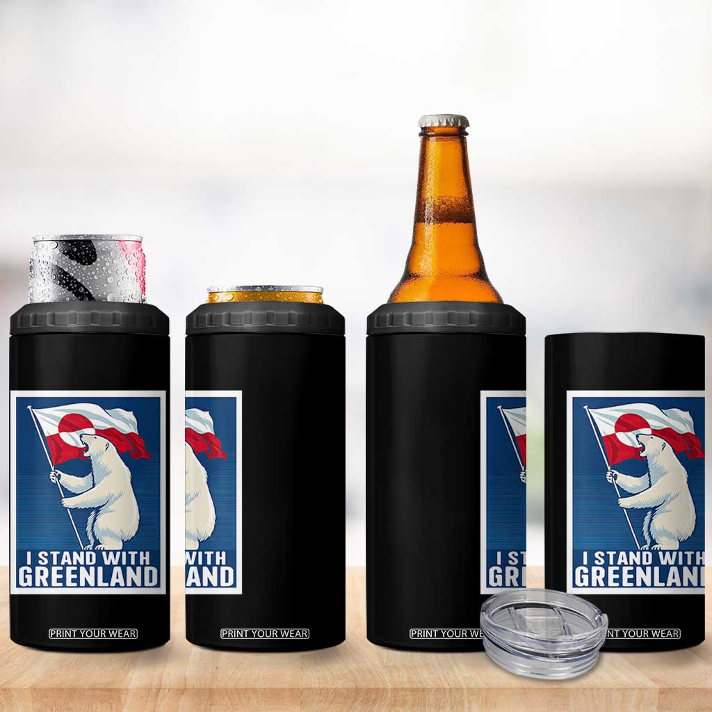 I Stand With Greenland Polar Bear Resist 4 in 1 Can Cooler Tumbler Vintage Patriotic Propaganda Sovereignty Protest TS02 Print Your Wear