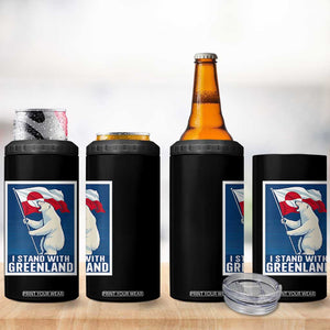 I Stand With Greenland Polar Bear Resist 4 in 1 Can Cooler Tumbler Vintage Patriotic Propaganda Sovereignty Protest TS02 Print Your Wear