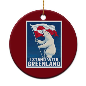 I Stand With Greenland Polar Bear Resist Ceramic Ornament Vintage Patriotic Propaganda Sovereignty Protest TS02 1pc Red Print Your Wear