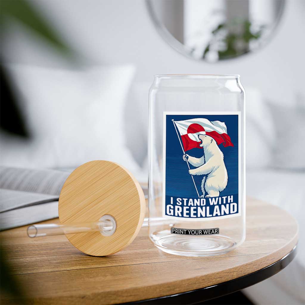 I Stand With Greenland Polar Bear Resist Glass Can Vintage Patriotic Propaganda Sovereignty Protest TS02 Print Your Wear