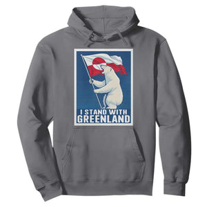 I Stand With Greenland Polar Bear Resist Hoodie Vintage Patriotic Propaganda Sovereignty Protest TS02 Charcoal Print Your Wear