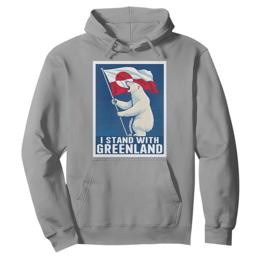 I Stand With Greenland Polar Bear Resist Hoodie Vintage Patriotic Propaganda Sovereignty Protest TS02 Sport Gray Print Your Wear