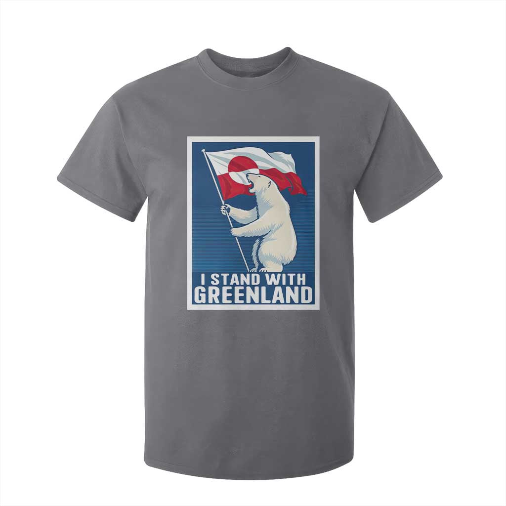 I Stand With Greenland Polar Bear Resist T Shirt For Kid Vintage Patriotic Propaganda Sovereignty Protest TS02 Charcoal Print Your Wear