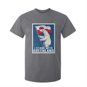 I Stand With Greenland Polar Bear Resist T Shirt For Kid Vintage Patriotic Propaganda Sovereignty Protest TS02 Charcoal Print Your Wear