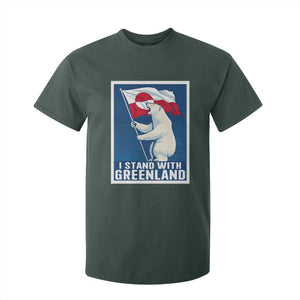 I Stand With Greenland Polar Bear Resist T Shirt For Kid Vintage Patriotic Propaganda Sovereignty Protest TS02 Dark Forest Green Print Your Wear