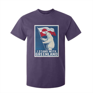 I Stand With Greenland Polar Bear Resist T Shirt For Kid Vintage Patriotic Propaganda Sovereignty Protest TS02 Purple Print Your Wear